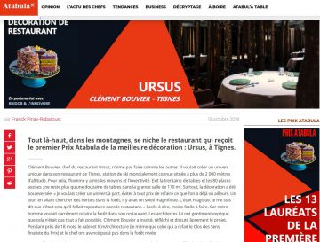 URSUS, prix de la meilleure décoration de restaurant