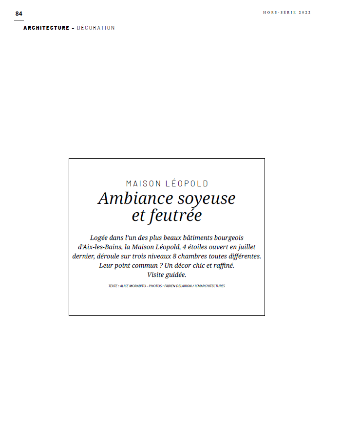 Ambiance soyeuse et feutrée