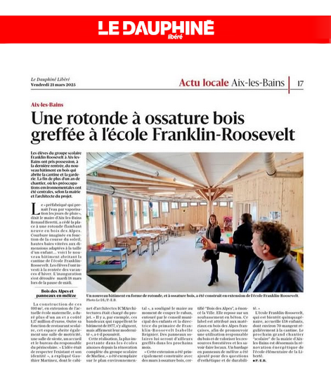 Une rotonde à ossature bois greffée à l’école Franklin-Roosevelt
