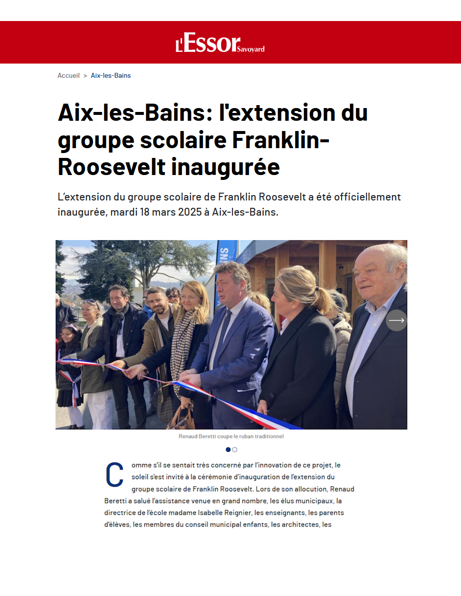 L'extension du groupe scolaire Franklin Roosevelt inaugurée