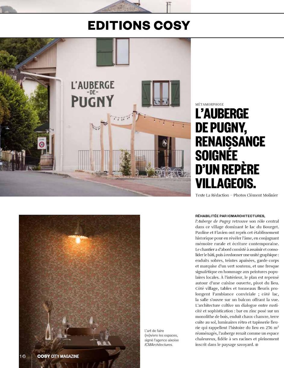 L'Auberge de Pugny, renaissance soignée d'un repère villageois